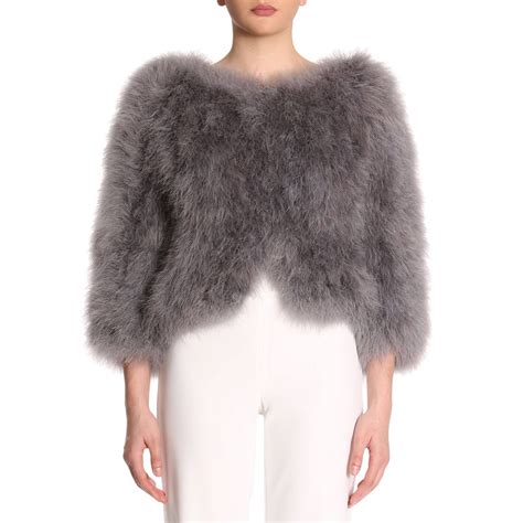 prada grey fur coat|Prada coat price.